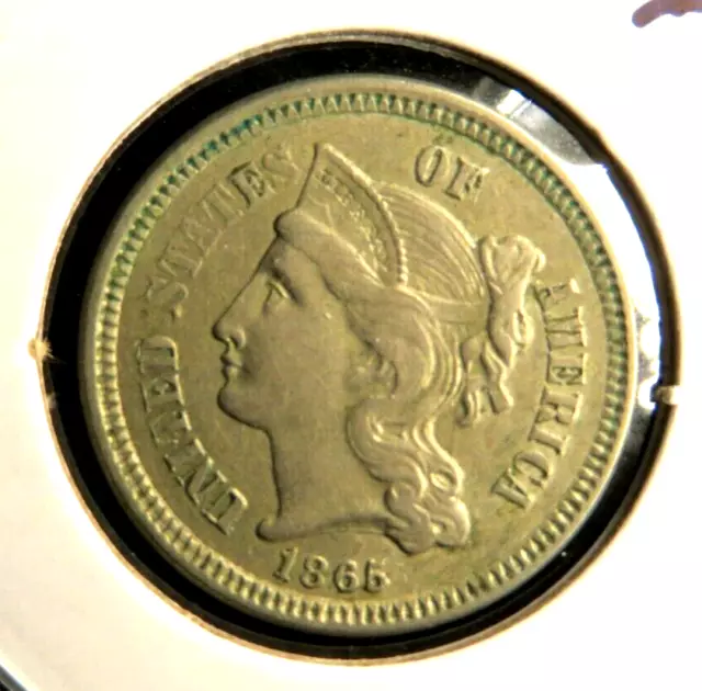 One(1) 1865 Three Cent Piece NICKEL 16