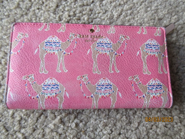 Kate Spade Spice Things Up Camel Party Stacy Wallet in Pink Kate Spade Spice Things Up Camel Party Stacy Wallet in Pink