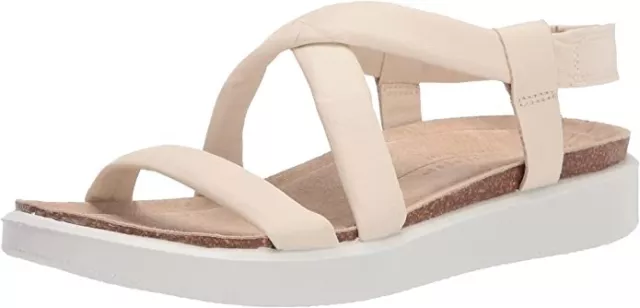 ECCO Womens Corksphere Ankle Strap Sandal size 6-6.5 Calcaire Color New With Box