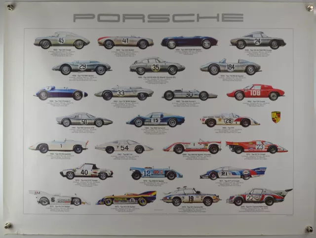 Plakat Poster Porsche Rennwagen seit 1953 - 1974 101 x 76cm 936 550 911 RS RSR