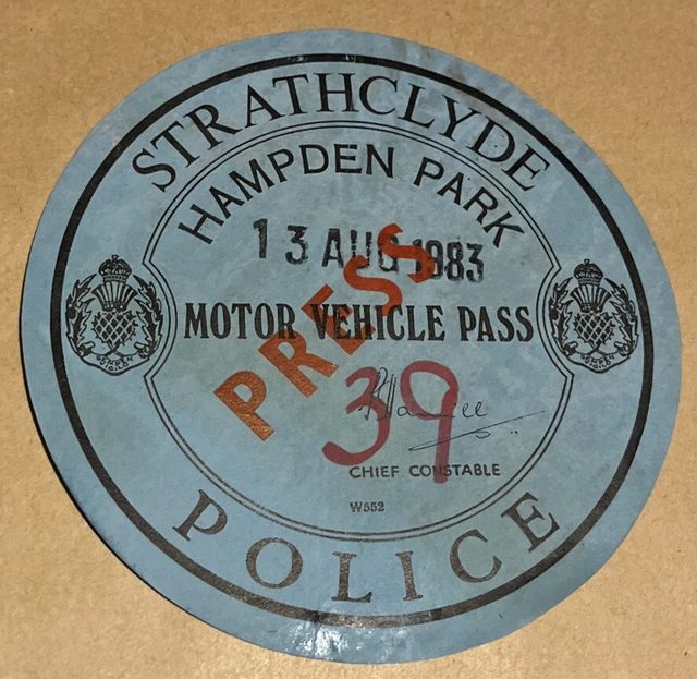 Rangers v Celtic Glasgow Cup Final 1983 Car Pass RARE
