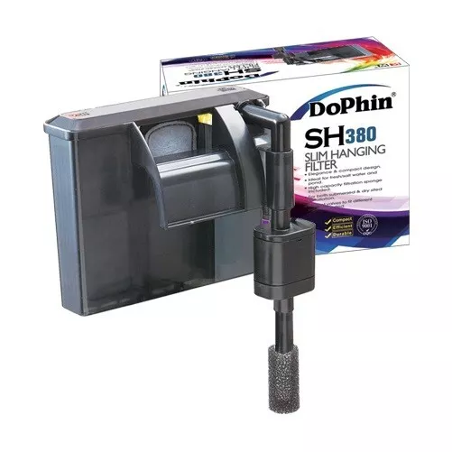 Slim Aquarium Hanging Power Filter with Oil Skimmer for Saltwater & Freshwater