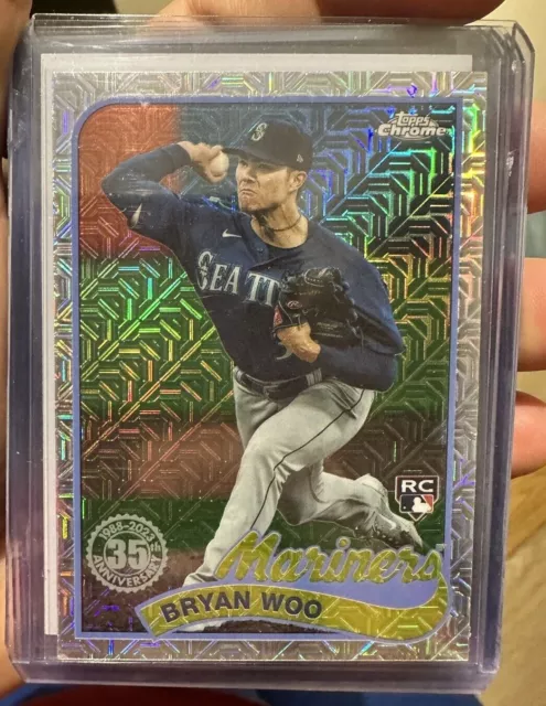 2024 Topps Serie 1 BRYAN WOO # T89C-95 Paquete plateado Mojo RC Seattle MARINERS