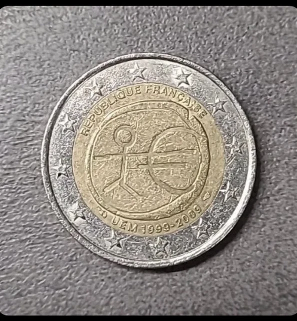 2 Euro Münze Strichmännchen Frankreich Wert 2- EURO MÜNZE UEM 1999-2009, Frankreich, Strichmännchen EUR 50,00