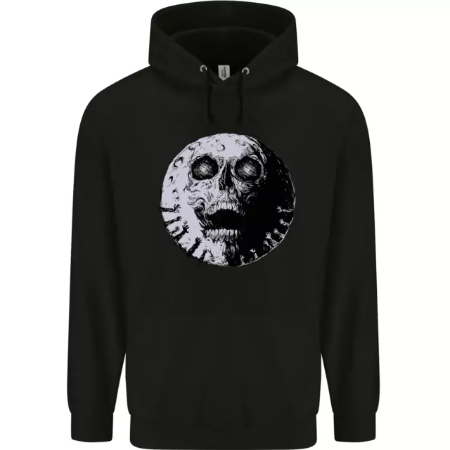Skull Moon Gothic Halloween Zombie Biker Mens 80% Cotton Hoodie