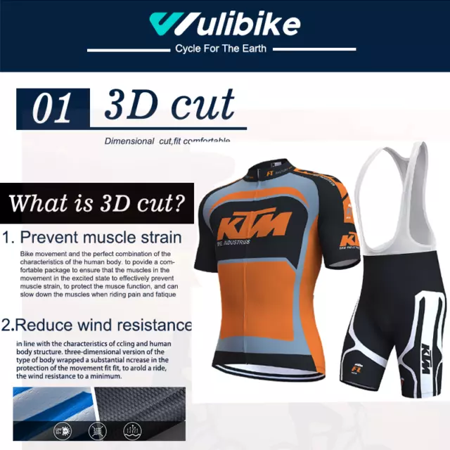 Radtrikot Herren Sommer Kurzarm-Radtrikot Rennrad MTB Atmungsaktiv 3