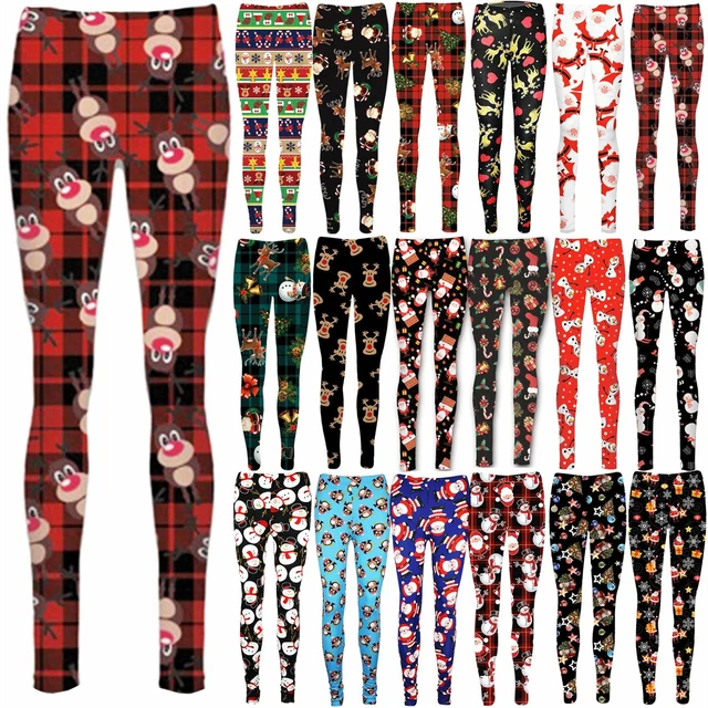 Leggings Cappello da parete Babbo Natale bambini bambini bambine stampa 5-13 anni