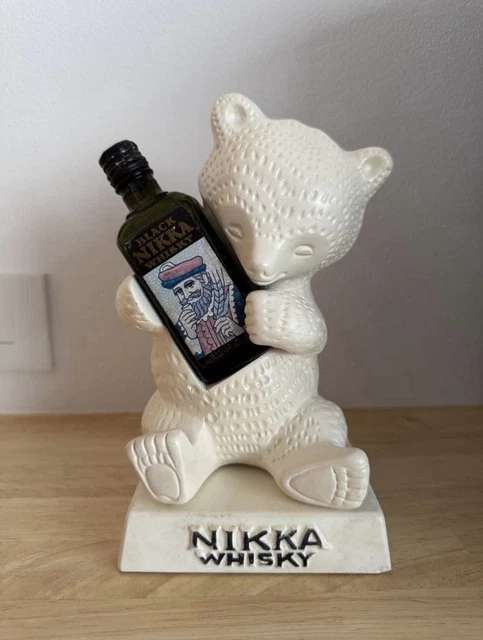 RARO PORTABOTELLAS NIKKA WHISKY Oso Blanco Era Showa Japón