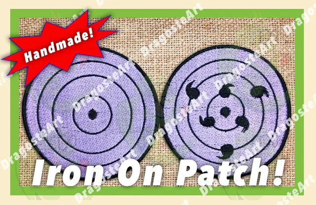 Rinnegan eye patch Handmade Naruto gift Anime embroidery