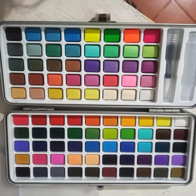 Set di 90 Pigmenti per Pittura ad Acquerello Solido