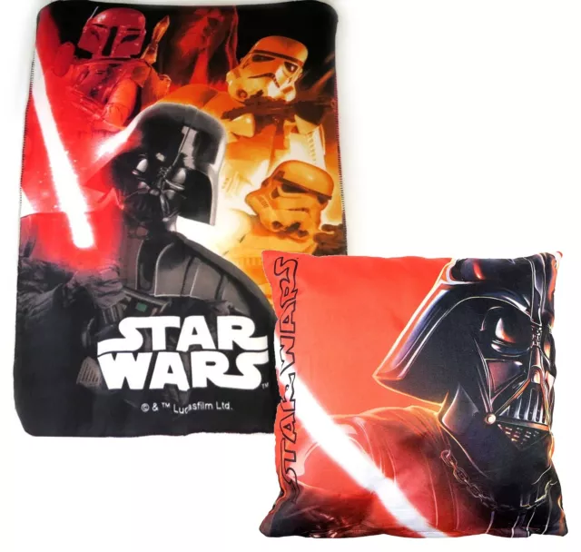 Star Wars Vader set regalo Coperta Plaid in Pile + Cusino ,bambino disney