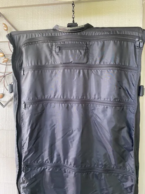 TUMI Black Ballistic Nylon Carry On Garment Bag with Leather Trim 3