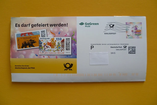 DEUTSCHE POST PLUSBRIEF 2025 Dialogpost /Es darf gefeiert werden! EUR 1