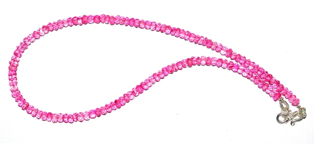 Pink Topas Edelstein 925 Sterlingsilber 12 " Strang Halskette 4-5 MM Perlen