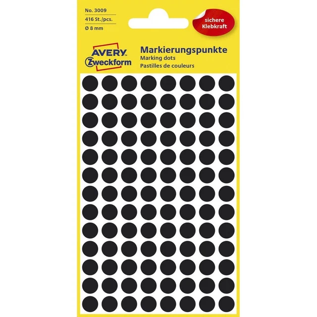 AVERY Zweckform Klebepunkte 3009 schwarz Ø 8,0 mm
