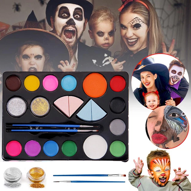 Karneval Schminke Set Makeup 14 Farbe Gesicht Halloween Make up Kinder Fasching