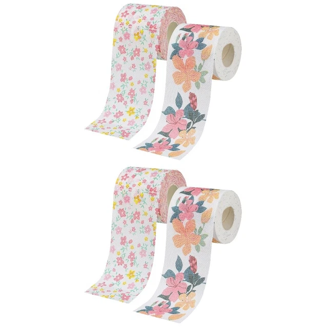 4 Rolls Carta Rotolo Stampata Tessuti Floreali Tovaglioli Di Colorati