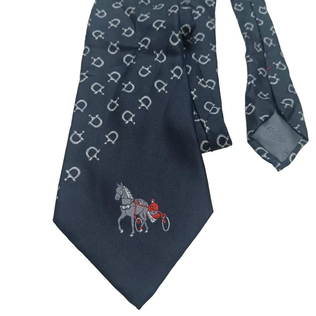 Set Di Cravatta In Seta Classica Con Paisley Blu Argento, Polsini - Foto 2