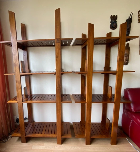 2 étagères En Teck Marron 200x200cm - Juxtaposables, Rangement Adulte