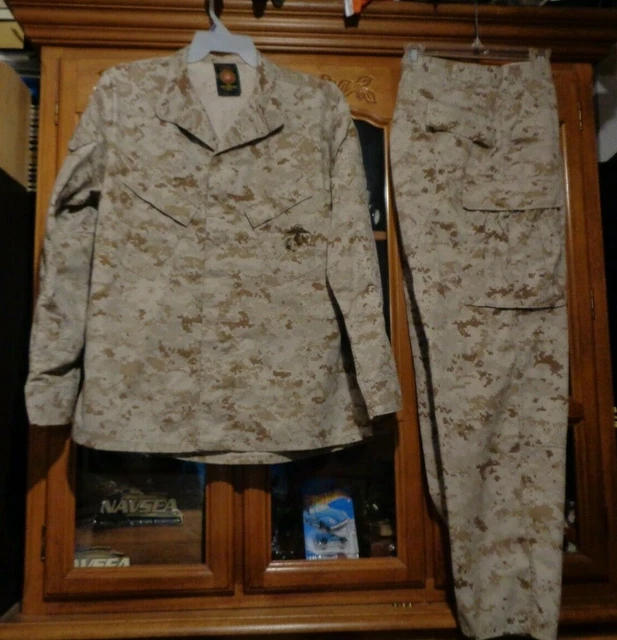 USMC MARPAT DESERT TAN Combat SHIRT PANT SET MCCUU  LARGE LONG  ISSUED