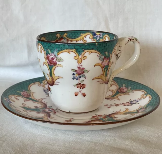 Tasse Et Sous Tasse A Cafe En Porcelaine  Sarreguemines Minton 147