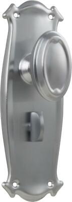 privacy set satin chrome bungalow door oval knob & backplate 197 x 68mm TH0870P