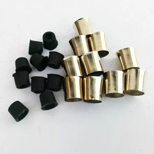 Lotto Di 10 Ottone Massiccio Ricambio Punta Per Passeggio Bastone/Bastone Parte