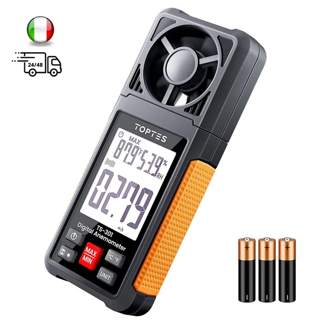 Anemometro Misuratore di velocità del vento con display LCD da 2,26" NUOVO