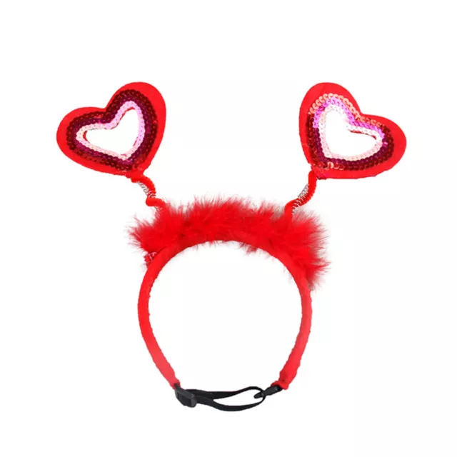 Herz Stirnband Rot Pailla - Liebe Valentinstag Haarschmuck