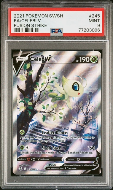Celebi V 245/264 Fusion Strike Alt Art PSA 9 Pokemon Card
