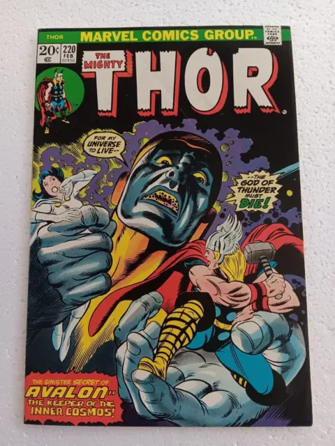 THE MIGHTY THOR Comic Vol. 1, No. 220 (Marvel February 1974).  VERY NICE!