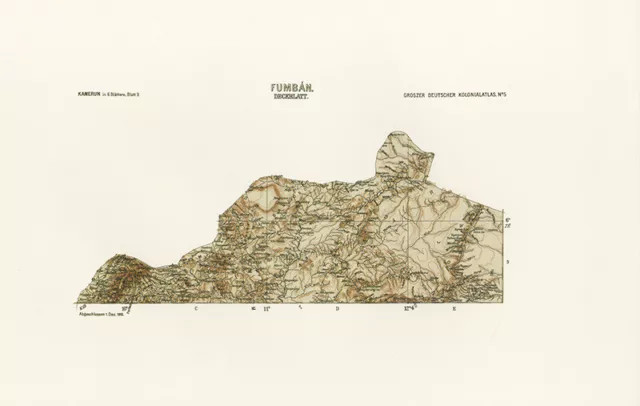 Ausschnitt von Fumban Deckblatt Kamerun Afrika Danab Mobete Kolonialatlas 134