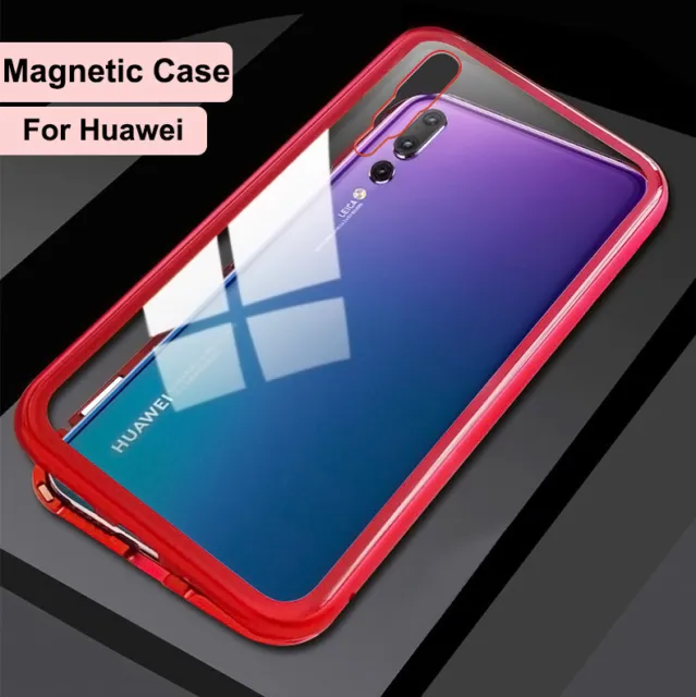 HUAWEI P30 P20 P40 PRO MATE 20 30 Pro NOVA Magnetic Tempered Glass Phone Case