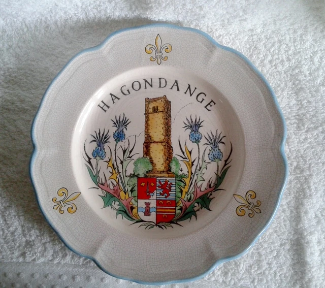 Assiette de Longwy Armoiries Hagondange Exclusivité numérotée