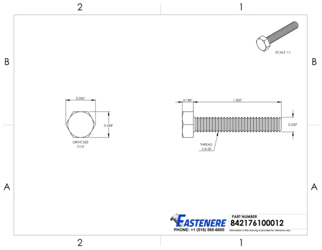 1/4-20 Hex Head Bolts Stainless Steel All Lengths and Quantities in Listing