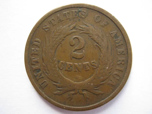 United States 1864 copper 2 Cents F