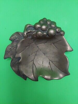 SET OF 2 Cast Brass Figural Grape leafs Desk Tray from the early 1900's. 2