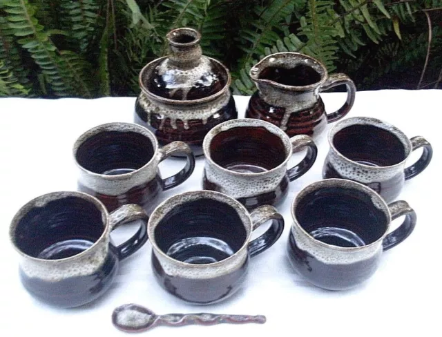 Retro DOROTHY MAYNARD Pottery Unique COFFEE TEA SET Kitchen Collectable - In Aus