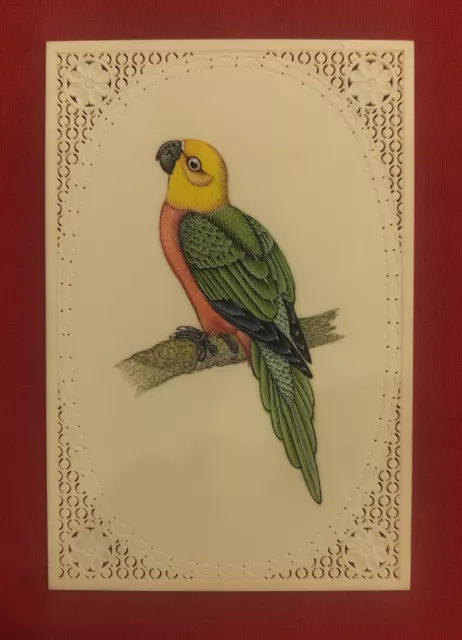 Indian Handmade Parrot Bird Finest Exquisite Intricate Miniature Painting Art