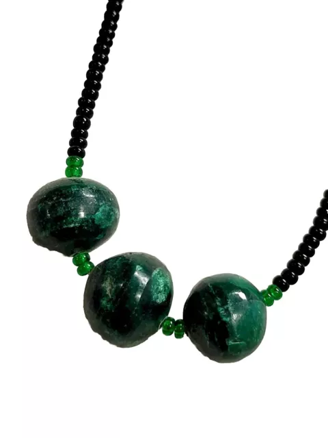 Green Malachite Bead Hand Made Artisian Necklace 20" Gift Fashion