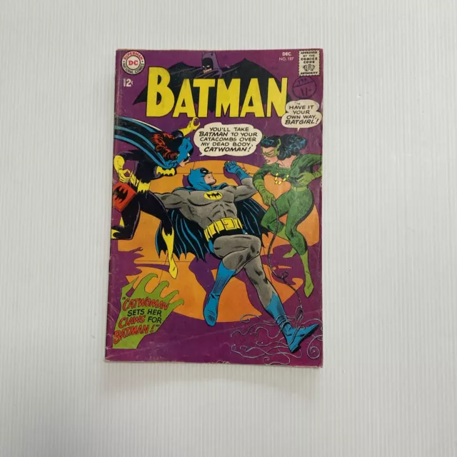 Batman #197 1967 VG Cent Copy Pence Stamp Catwoman & Batgirl