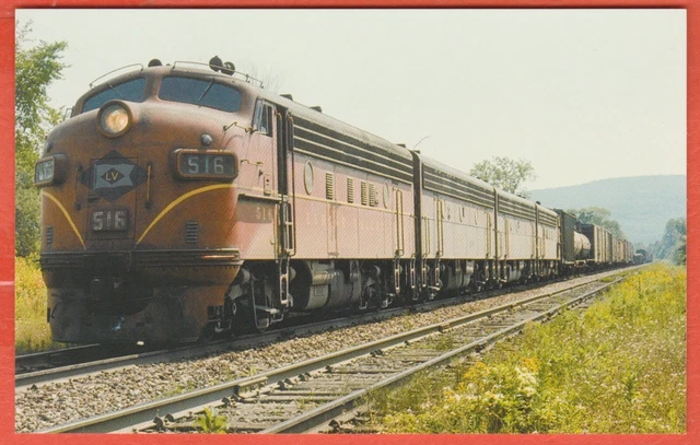 Lehigh Valley F7  #516/ train/ chrome postcard