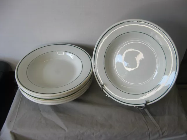 Lot de 6 assiettes creuses ancienne de Sarreguemines Pyroblan  vers 1930-1950