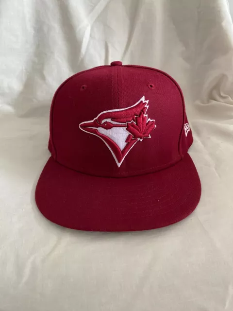 NEW ERA 59FIFTY "TORONTO BLUE JAYS" Burgundy Baseball Cap Size 7 1/8