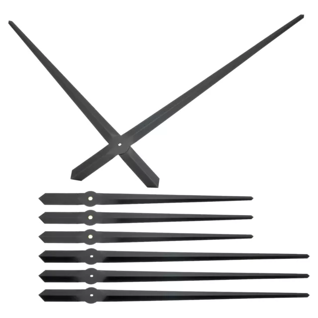 Clock Hands Kit, 4 Set Clock Hands Kits Clock Mechanism Movement Aluminum, Black