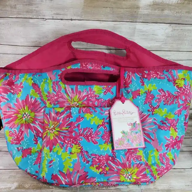 Lilly Pulitzer Floral Insulated Beverage Bucket Beach Bag Cooler Large New