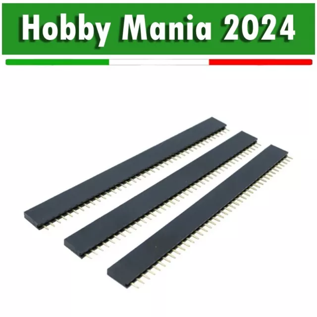 5PZ Strip Line Connettori 40 pin passo 2,54mm Femmina Circuito Stampato Arduino