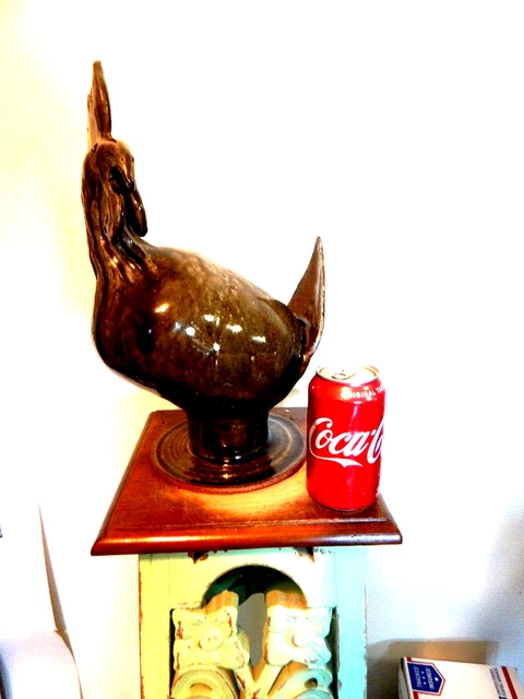 wayne hewell XTRA LARGE rooster, chicken , pottery, folk art 14'' t x 8'' w wayne hewell XTRA LARGE rooster, chicken , pottery, folk art 14'' t x 8'' w