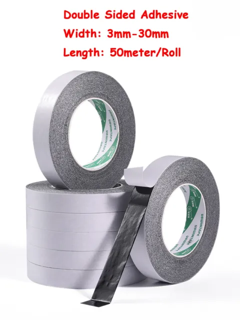 Tissue Paper Double-Sided Tape 3mm~30mm Width 50m/Roll Waterproof Good Adhesives