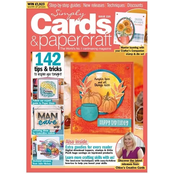 Simply Cards & Papercraft Magazine Issue 220 + Stamp & Die Set